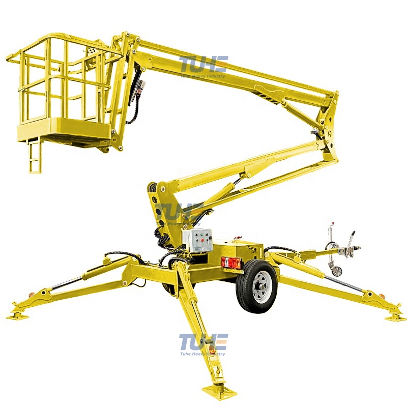 20m Towable Electric Articulated Boom Lift Cherry Picker Aerial Work Platform With CE